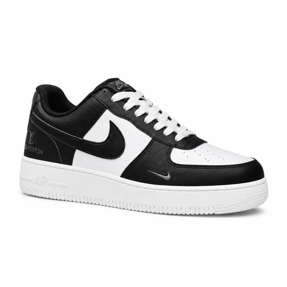 Air Force 1 Low x Louis Vuitton Style Black White Sneaker