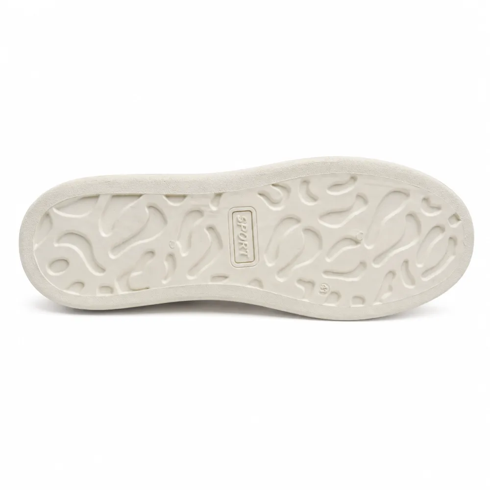 AMZA White Black Low-Top Casual Sneaker