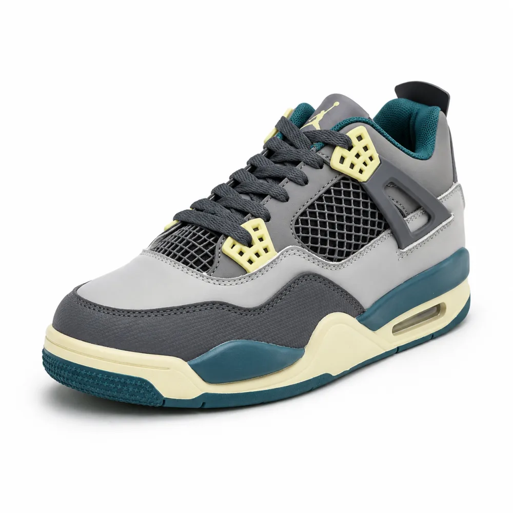 Jordan 4 Retro Style Grey Teal Sneaker