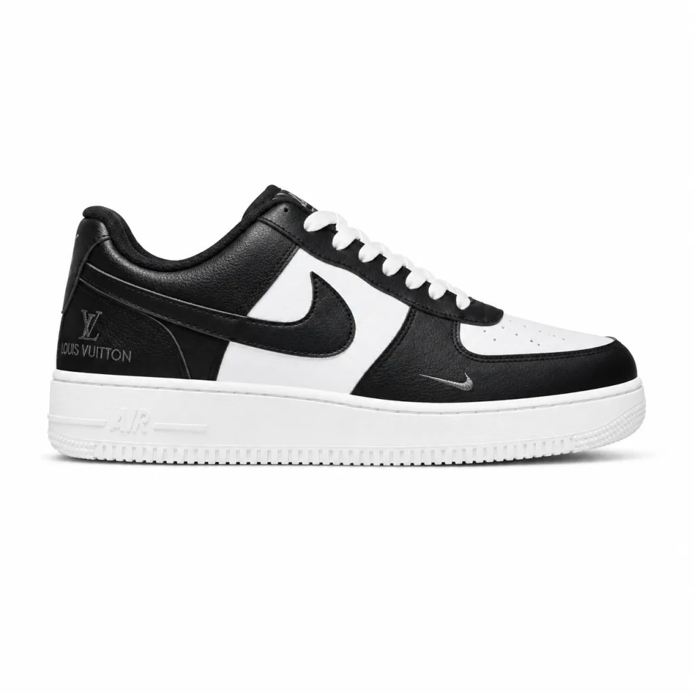 Nike Air Force 1 Low x Louis Vuitton Style Black White Sneaker
