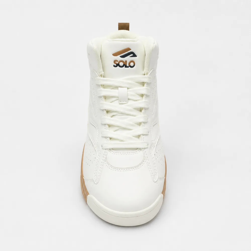 SOLO White Brown High-Top Sneaker