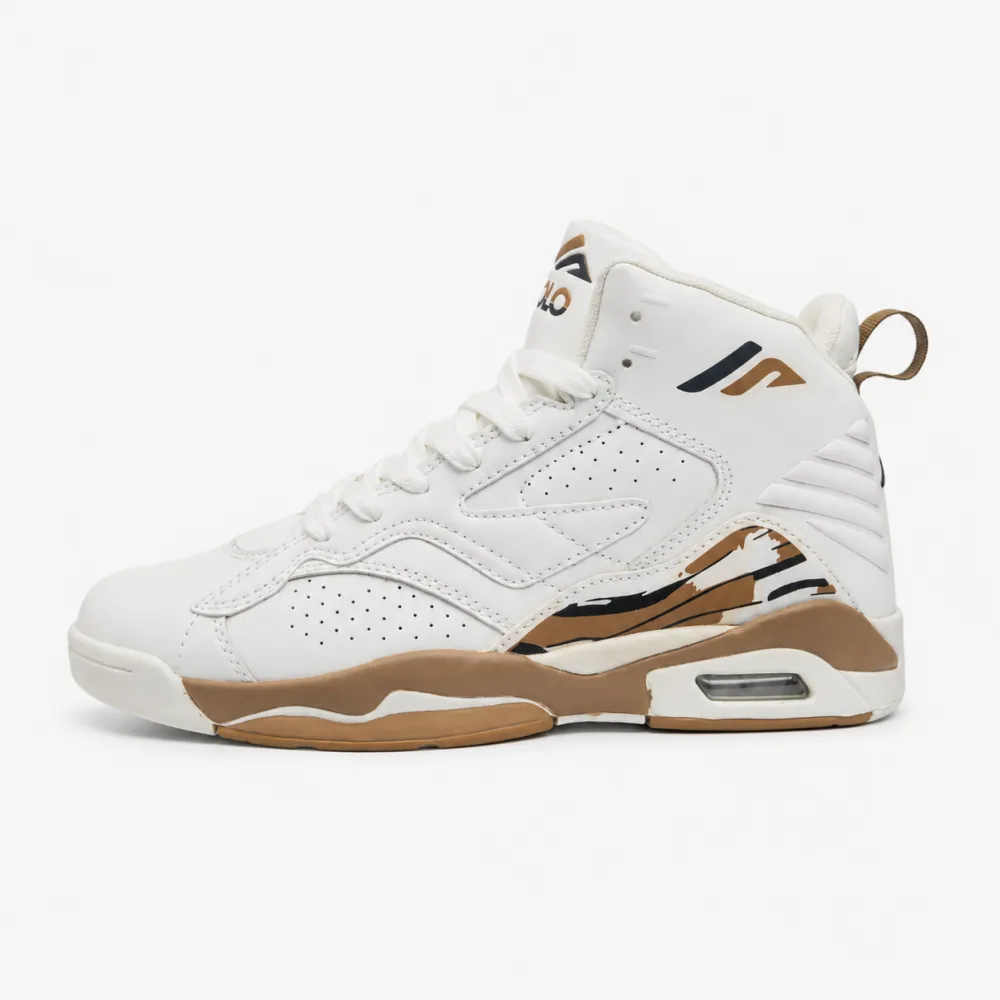 SOLO White Brown High-Top Sneaker