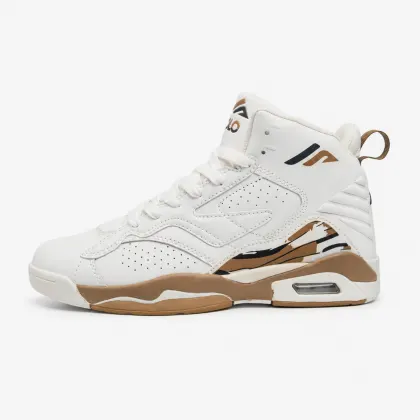 SOLO White Brown High-Top Sneaker